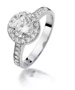 Pierścionek Bonore z białego złota próby 585 z diamentem 0,4 ct
