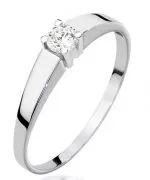 Pierścionek Bonore z białego złota próby 585 z diamentem 0,25 ct