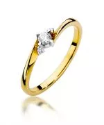 Pierścionek Bonore ze Złota próby 585 z diamentem 0,12 ct