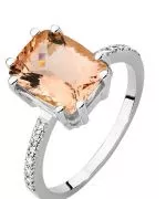 Pierścionek Bonore z białego złota próby 585 z morganitem 2,8 ct
