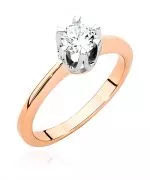 Pierścionek Bonore ze Złota próby 585 z diamentem 0,5 ct