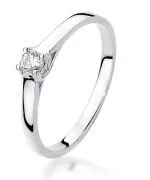 Pierścionek Bonore z białego złota próby 585 z diamentem 0,12 ct