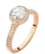 Pierścionek Bonore z różowego złota próby 585 z diamentem 0,7 ct