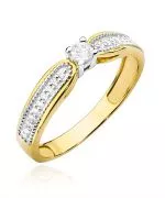 Pierścionek Bonore ze Złota próby 585 z diamentem 0,17 ct