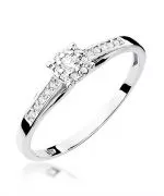 Pierścionek Bonore ze Złota próby 585 z diamentem 0,13 ct