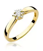 Pierścionek Bonore ze Złota próby 585 z diamentem 0,15 ct