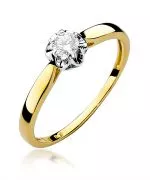 Pierścionek Bonore ze Złota próby 585 z diamentem 0,15 ct