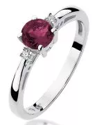 Pierścionek Bonore z białego złota próby 585 z rubinem 0,6 ct