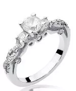 Pierścionek Bonore z białego złota próby 585 z diamentem 0,7 ct
