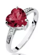 Pierścionek Bonore z białego złota próby 585 z rubinem 1,7 ct