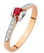 Pierścionek Bonore z różowego złota próby 585 z rubinem 0,15 ct