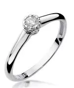 Pierścionek Bonore z białego złota próby 585 z diamentem 0,13 ct