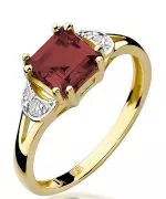 Pierścionek Bonore ze złota próby 585 z granatem 1,3 ct