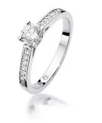 Pierścionek Bonore z białego złota próby 585 z diamentem 0,5 ct