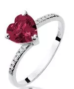 Pierścionek Bonore z białego złota próby 585 z rubinem 1,7 ct