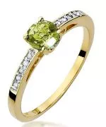 Pierścionek Bonore ze złota próby 585 z oliwinem 0,6 ct