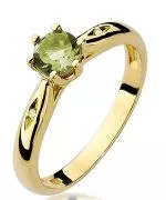 Pierścionek Bonore ze złota próby 585 z oliwinem 0,6 ct
