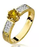 Pierścionek Bonore ze złota próby 585 z cytrynem 0,5 ct