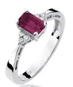 Pierścionek Bonore z białego złota próby 585 z rubinem 0,8 ct