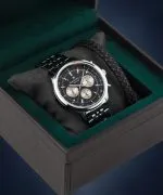 Zegarek męski DESTELL Circinus Black Silver Steel Chronograph Sapphire Gift Set