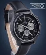 Zegarek męski DESTELL Circinus Full Black Leather Chronograph Sapphire