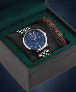 Zegarek męski DESTELL Pictor Blue Silver Steel Sapphire Gift Set