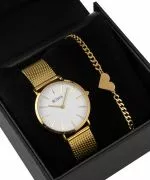 BOWA New York Petite White-Gold Mesh 34 Gift Set (zegarek + bransoletka)