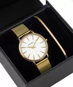 Zegarek damski BOWA Praha White-Gold Mesh 38 Gift Set