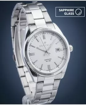 Zegarek męski DESTELL Loup White Silver Steel Sapphire
