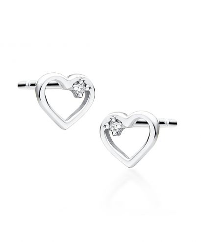 Kolczyki Bonore ze Złota próby 585 z diamentem 0,01 ct