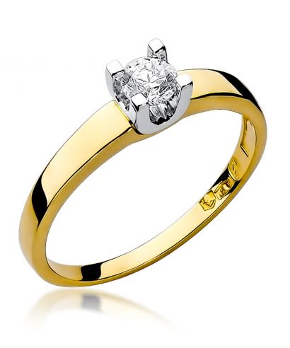Pierścionek Bonore ze Złota próby 585 z diamentem 0,25 ct