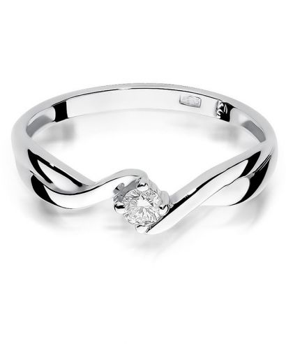 Pierścionek Bonore z białego złota próby 585 z diamentem 0,08 ct