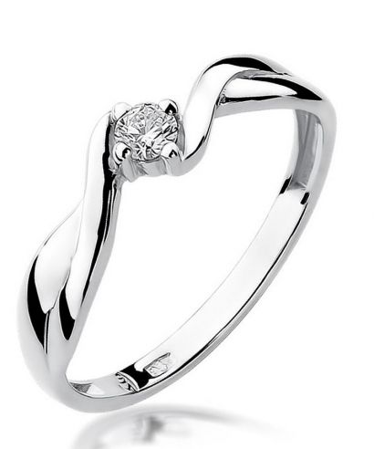 Pierścionek Bonore z białego złota próby 585 z diamentem 0,08 ct