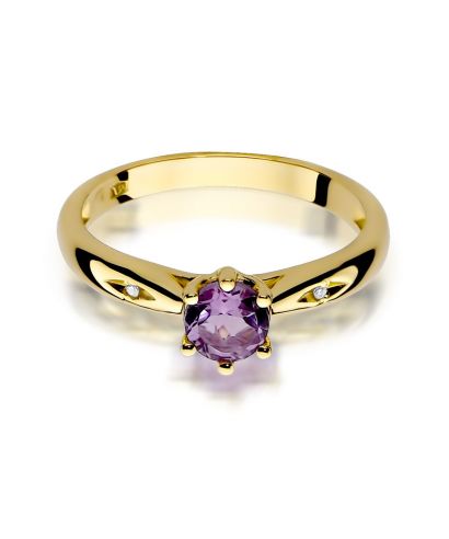 Pierścionek Bonore ze złota próby 585 z ametystem 0,5 ct