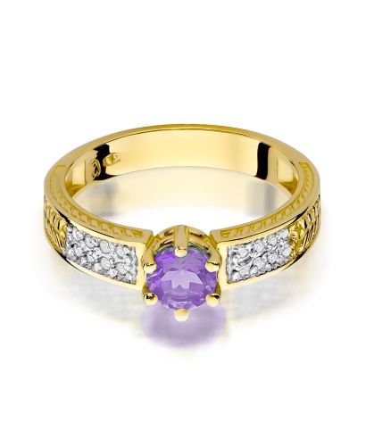 Pierścionek Bonore ze złota próby 585 z ametystem 0,5 ct