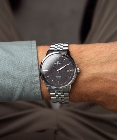 Zegarek męski DESTELL Pictor Black Silver Steel Sapphire