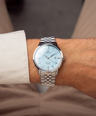 Zegarek męski DESTELL Pictor Ice Blue Silver Steel Sapphire