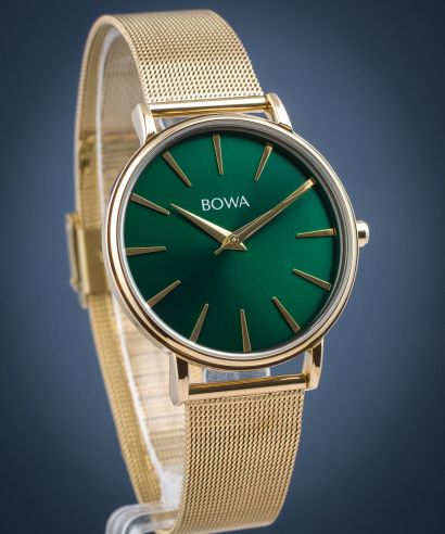Zegarek damski BOWA Praha Green-Gold Mesh 38