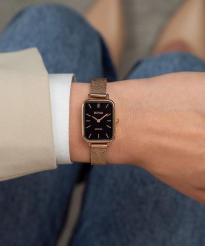 Zegarek damski BOWA Dubai Black Rose-Gold Mesh 20