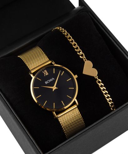 BOWA London Black-Gold 33 Gift Set (zegarek + bransoletka)