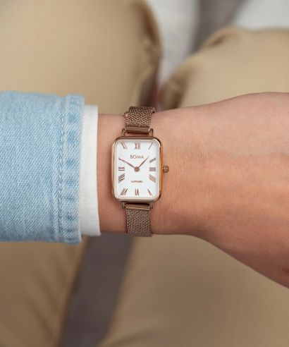 Zegarek damski BOWA Dubai White Rose-Gold Mesh 20