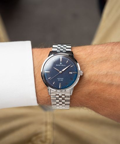 Zegarek męski DESTELL Pictor Blue Silver Steel Sapphire
