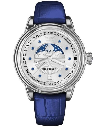 Zegarek damski Aviator Moonflight Gemstone Edition Silver Blue Sapphire Limited Edition