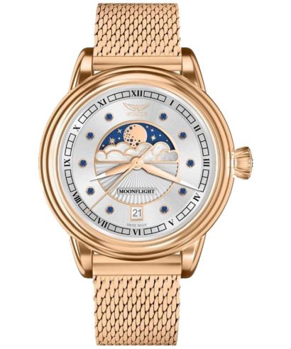 Zegarek damski Aviator Moonflight Gemstone Edition Silver Blue Sapphire Limited Edition