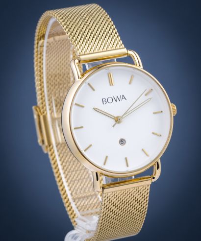 Zegarek damski BOWA Milan White-Gold Mesh 34