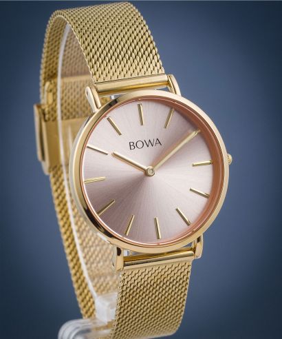 Zegarek damski BOWA New York Petite Pink-Gold Mesh 34
