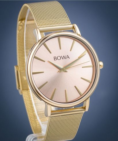 Zegarek damski BOWA Praha Pink-Gold Mesh 38