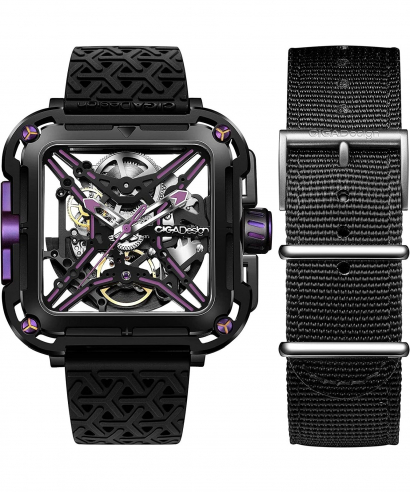 X Series Black & Purple Skeleton Automatic X011-BLPL-W25BK