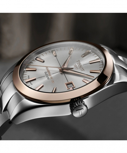 Zegarek męski Tissot Gentleman Powermatic 80 Silicium 18K Gold Bezel