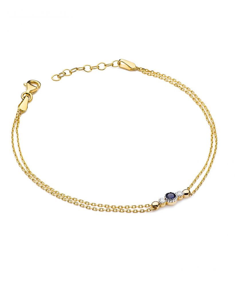 Bransoletka Bonore ze Złota próby 585 z szafirem 0,15 ct
